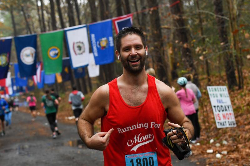 Eric Griffin, 40, of Bryn Mawr, Pa., was ‘Running For Mom” at the Rehoboth marathon. DAVE FREDERICK PHOTOS